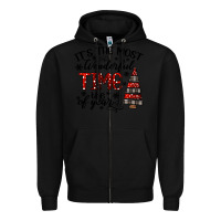 Black IT THE MOST WONDERFUL TIME the of year Zipper Hoodie - CowhideDigitalArt