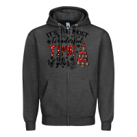 Charcoal Heather IT THE MOST WONDERFUL TIME the of year Zipper Hoodie - CowhideDigitalArt