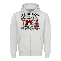 Dove Grey IT THE MOST WONDERFUL TIME the of year Zipper Hoodie - CowhideDigitalArt