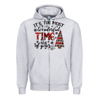 Heather Grey IT THE MOST WONDERFUL TIME the of year Zipper Hoodie - CowhideDigitalArt