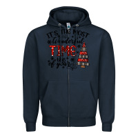 Navy IT THE MOST WONDERFUL TIME the of year Zipper Hoodie - CowhideDigitalArt
