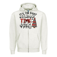Oatmeal Heather IT THE MOST WONDERFUL TIME the of year Zipper Hoodie - CowhideDigitalArt
