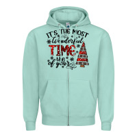 Seafoam IT THE MOST WONDERFUL TIME the of year Zipper Hoodie - CowhideDigitalArt