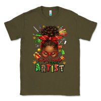Army Green santa's favorite nail artist afro messy bun Classic Tee - texasbilliewilder