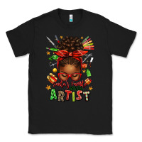 Black santa's favorite nail artist afro messy bun Classic Tee - texasbilliewilder