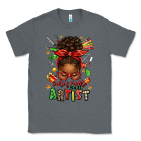 Charcoal Heather santa's favorite nail artist afro messy bun Classic Tee - texasbilliewilder