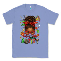 Colony Blue santa's favorite nail artist afro messy bun Classic Tee - texasbilliewilder