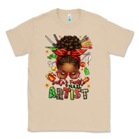 Mushroom santa's favorite nail artist afro messy bun Classic Tee - texasbilliewilder