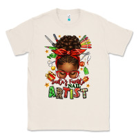 Natural santa's favorite nail artist afro messy bun Classic Tee - texasbilliewilder
