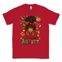 Red santa's favorite nail artist afro messy bun Classic Tee - texasbilliewilder
