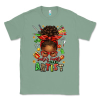 Sage santa's favorite nail artist afro messy bun Classic Tee - texasbilliewilder