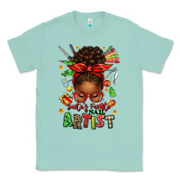 Seafoam santa's favorite nail artist afro messy bun Classic Tee - texasbilliewilder