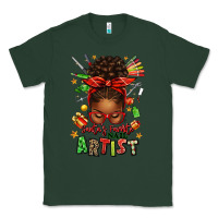 Sports Green santa's favorite nail artist afro messy bun Classic Tee - texasbilliewilder