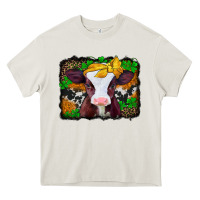Cream st patricks baby cow with leopard background Heavy Core Tee - Jasminsmagicworld