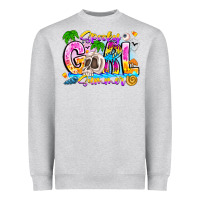 Heather Grey spooky girl summer Heavyweight Sweatshirt - CowhideDigitalArt
