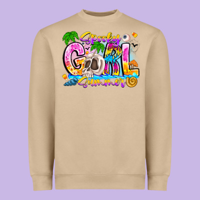 Spooky Girl Summer Heavyweight Sweatshirt Designed By Cowhidedigitalart