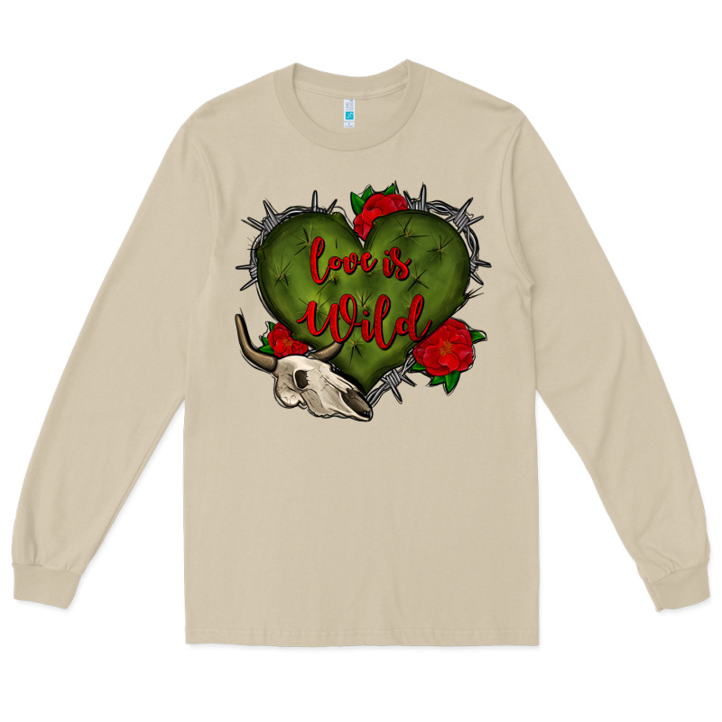 Love Is Wild With Bullskull Olivia Long Sleeve Tee by OliviaCreatesArt | Teevron