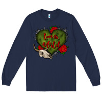Navy love is wild with bullskull olivia Long Sleeve Tee - OliviaCreatesArt