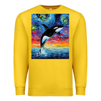 Lemon Orca Killer Whale Starry Night Colorful Ocean Art By Aja Premium Sweatshirt - trangStudio