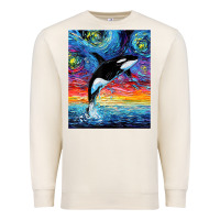 Sandshell Orca Killer Whale Starry Night Colorful Ocean Art By Aja Premium Sweatshirt - trangStudio