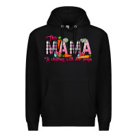 Black This Mama Is Chilling With Her Peeps Premium Hoodie - CowhideDigitalArt