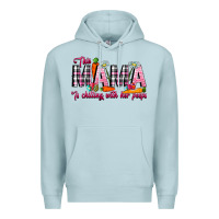Blue Mist This Mama Is Chilling With Her Peeps Premium Hoodie - CowhideDigitalArt
