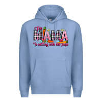 Colony Blue This Mama Is Chilling With Her Peeps Premium Hoodie - CowhideDigitalArt