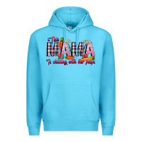 Ocean Blue This Mama Is Chilling With Her Peeps Premium Hoodie - CowhideDigitalArt