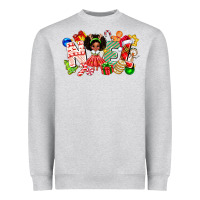 Heather Grey Noel Afro Girl Baby Heavyweight Sweatshirt - CowhideDigitalArt