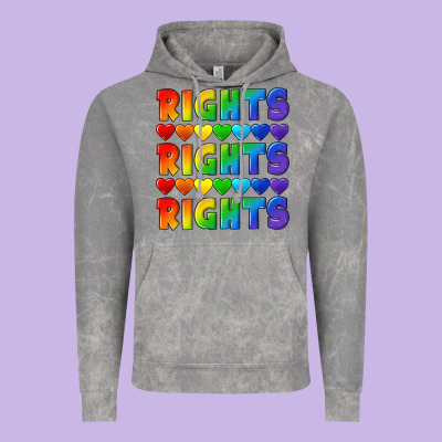 Rights Rights Rights Pride Vintage Hoodie Designed By Cowgirlartshop