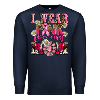 Navy i wear pink for my mom Premium Sweatshirt - BarkalooDesign