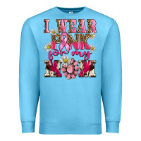 Ocean Blue i wear pink for my mom Premium Sweatshirt - BarkalooDesign