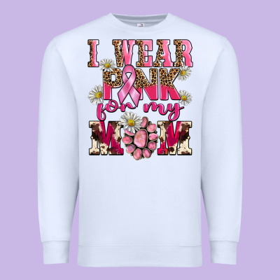 I Wear Pink For My Mom Premium Sweatshirt Designed By Barkaloodesign