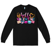 Black hello valentine Long Sleeve Tee - OliviaCreatesArt
