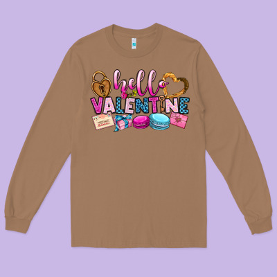 Hello Valentine Long Sleeve Tee Designed By Oliviacreatesart