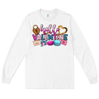 White hello valentine Long Sleeve Tee - OliviaCreatesArt