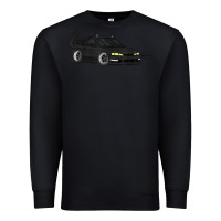 Black spooky halloween jdm s14 silvia 240sx black cat illustrated t shirt Premium Sweatshirt - trangStudio