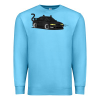 Ocean Blue spooky halloween jdm s14 silvia 240sx black cat illustrated t shirt Premium Sweatshirt - trangStudio