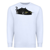 White spooky halloween jdm s14 silvia 240sx black cat illustrated t shirt Premium Sweatshirt - trangStudio