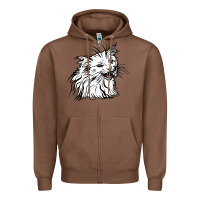 Chestnut Drawing Cat Zipper Hoodie - RacoonDesign