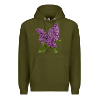 Army Green Purple Lilac Flower Premium Hoodie - LillyAllenDesigns