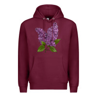 Burgundy Purple Lilac Flower Premium Hoodie - LillyAllenDesigns