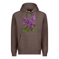 Coffee Purple Lilac Flower Premium Hoodie - LillyAllenDesigns