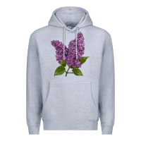 Heather Grey Purple Lilac Flower Premium Hoodie - LillyAllenDesigns