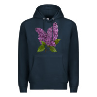 Navy Purple Lilac Flower Premium Hoodie - LillyAllenDesigns