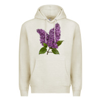 Oatmeal Heather Purple Lilac Flower Premium Hoodie - LillyAllenDesigns