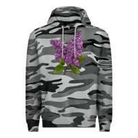 Slate Camo Purple Lilac Flower Premium Hoodie - LillyAllenDesigns