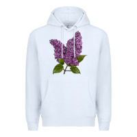 White Purple Lilac Flower Premium Hoodie - LillyAllenDesigns