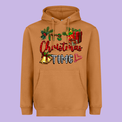It's Christmas Time Heavyweight Hoodie Designed By Barkaloodesign