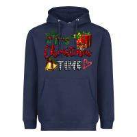 Navy it's Christmas time Heavyweight Hoodie - BarkalooDesign